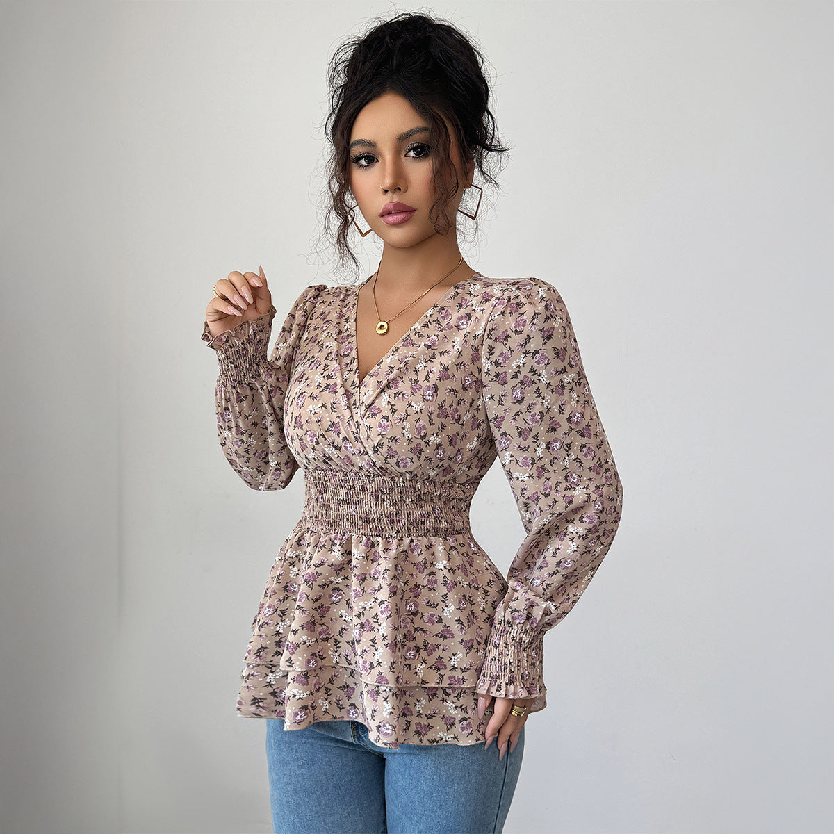 Fashionable Elegant Floral Top