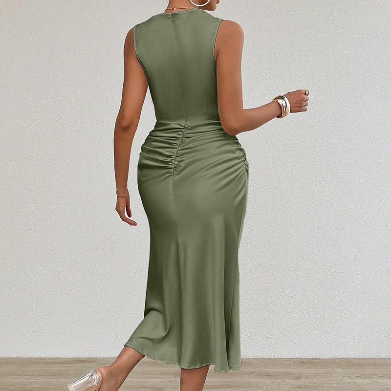 Sleeveless Crew Neck Slim Fit Bodycon Dress