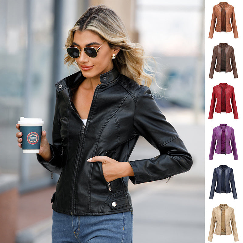 Stylish women's leather jacket