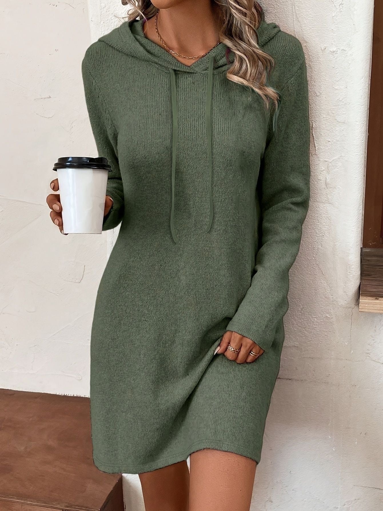 Long Sleeve Hooded Dress