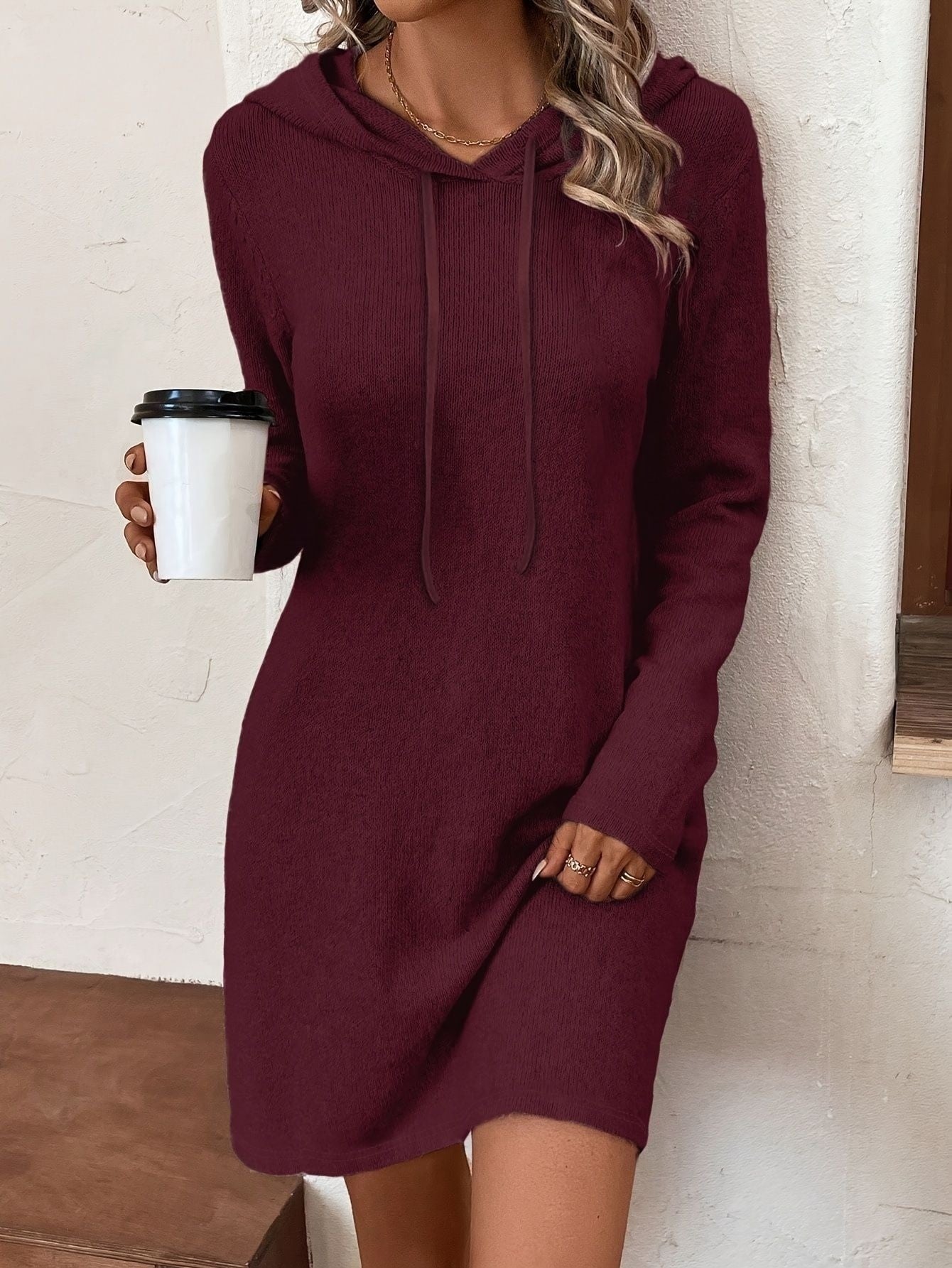 Long Sleeve Hooded Dress