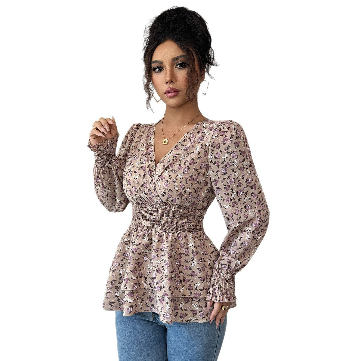 Fashionable Elegant Floral Top